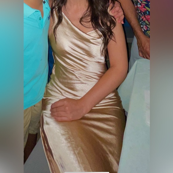 Princess Polly ZAMORA MIDI DRESS CHAMPAGNE - Picture 6 of 6